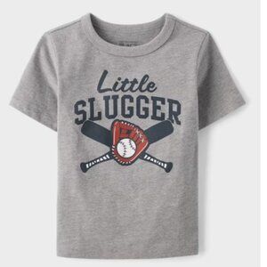 “Little‎ Slugger” Graphic Tee – Gray (Boys 3T) BRAND-NEW!